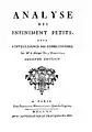 Analyse des infiniment petits pour l'intelligence des lignes courbes, 1715