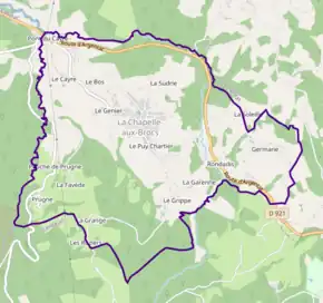 Poziția localității La Chapelle-aux-Brocs