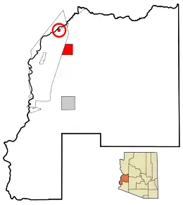 Poziția localității Parker