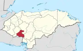 Poziția regiunii Departamentul La Paz (Honduras)