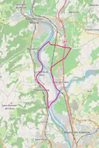 Poziția localității La Roche-de-Glun