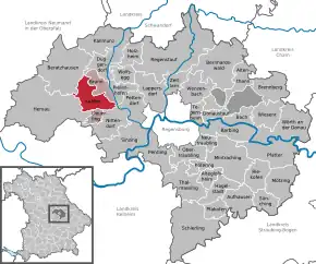 Poziția  Laaber pe harta districtului Regensburg