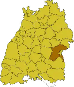 Poziția regiunii Alb-Donau-Kreis