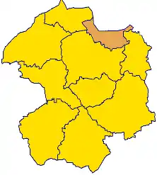 Poziția orașului Bad Lippspringe pe harta districtului Paderborn