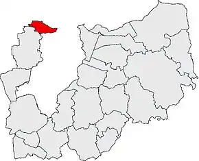 Poziția  Erzhausen pe harta districtului Darmstadt-Dieburg