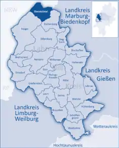 Poziția  Dietzhölztal pe harta districtului Lahn-Dill-Kreis