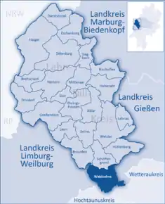Poziția  Waldsolms pe harta districtului Lahn-Dill-Kreis