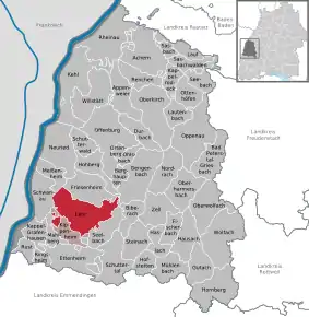 Poziția localității Lahr