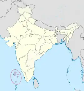 Poziția localității Lakshadweep
