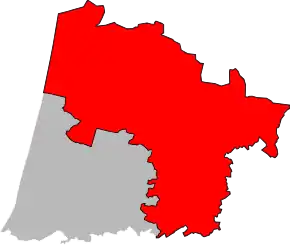 Arondismentul Mont-de-Marsan în cadrul departamentului Landes