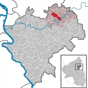 Poziția ortsgemeinde Langenscheid pe harta districtului Rhein-Lahn-Kreis