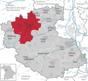 Poziția localității Langenzenn