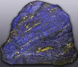 Lapis lazuli exploatat în Afganistan de mai bine de trei mii de ani, a fost folosit pentru bijuterii și ornamente, iar mai târziu a fost măcinat și folosit ca pigment.