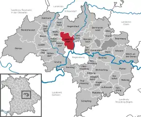 Poziția  Lappersdorf pe harta districtului Regensburg