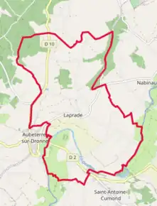 Poziția localității Laprade