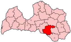 Poziția regiunii Jēkabpilss rajons