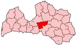 Poziția regiunii Ogres rajons