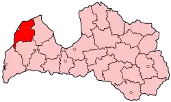 Poziția regiunii Ventspils rajons