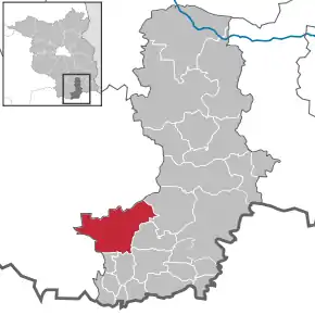 Poziția orașului Lauchhammer pe harta districtului Oberspreewald-Lausitz