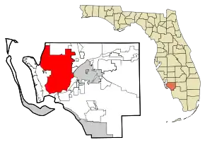 Location in Lee County and the state of Florida