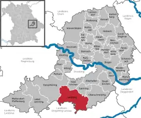 Poziția  Leiblfing pe harta districtului Straubing-Bogen