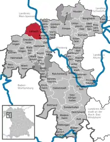 Poziția  Leinach pe harta districtului Würzburg