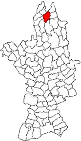 Amplasarea în cadrul județului