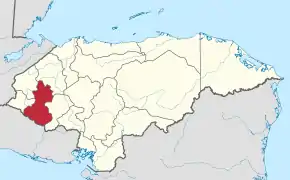 Poziția regiunii Departamentul Lempira