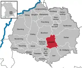 Poziția  Lengdorf pe harta districtului Erding