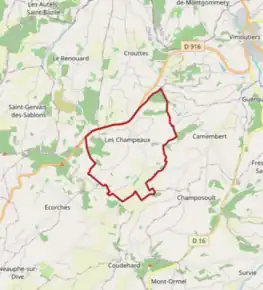 Poziția localității Les Champeaux