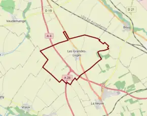 Poziția localității Les Grandes-Loges