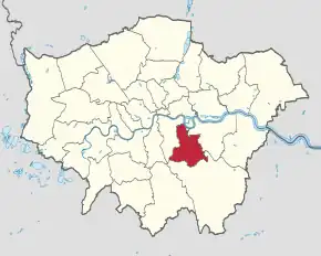 Poziția localității Lewisham