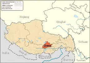 Poziția localității Lhasa