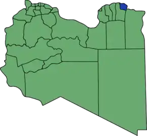 Poziția localității Districtul Darnah
