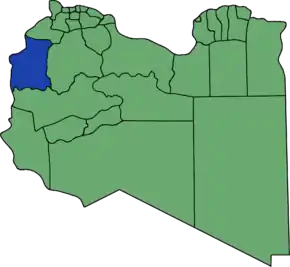 Poziția localității Districtul Ghadamis