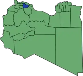 Poziția localității Districtul Tarhuna Wa Msalata
