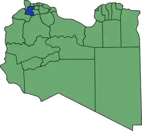 Poziția localității Districtul Yafran