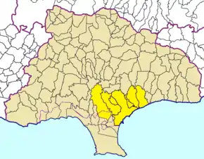 Η τοποθεσία της πόλης της Λεμεσού στην επαρχία Λεμεσού.