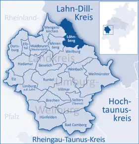 Poziția  Löhnberg pe harta districtului Limburg-Weilburg