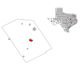 Hartă de poziționare pentru Groesbeck, Texas