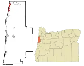 Poziția localității Lincoln City, Oregon