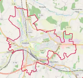 Poziția localității Lisieux