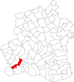 Amplasarea în cadrul județului