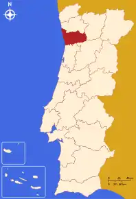 Poziția regiunii Distrito de Porto