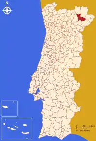 Poziția localității Macedo de Cavaleiros