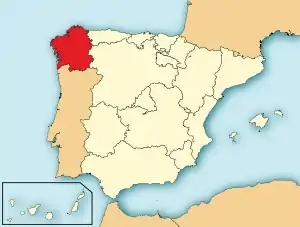 Poziția regiunii Comunidad Autónoma de GaliciaComunidade Autónoma de Galicia