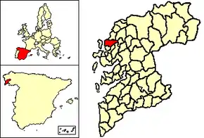 Poziția localității Villanueva de Arosa