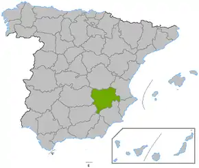 Poziția regiunii Albacete