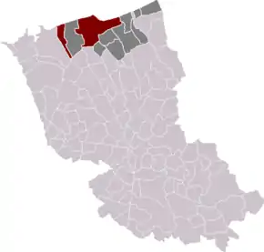 Poziția orașului în cadrul arondismentului