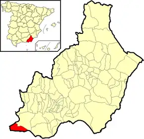 Poziția localității Adra